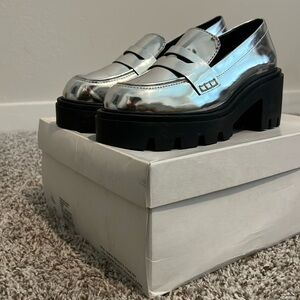 Schutz Viola Metallic Platform Loafers